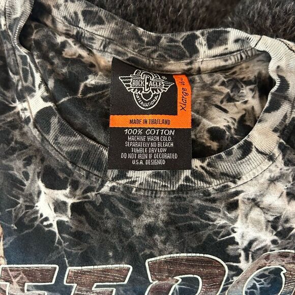 Vintage Rock Eagle Freedom Bikers Shirt Xl Black Tie Dye Biker Motto Graphic 90s - Picture 3 of 16